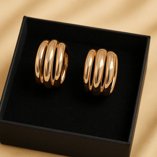 Layered Golden Hoop - 18K gold plated